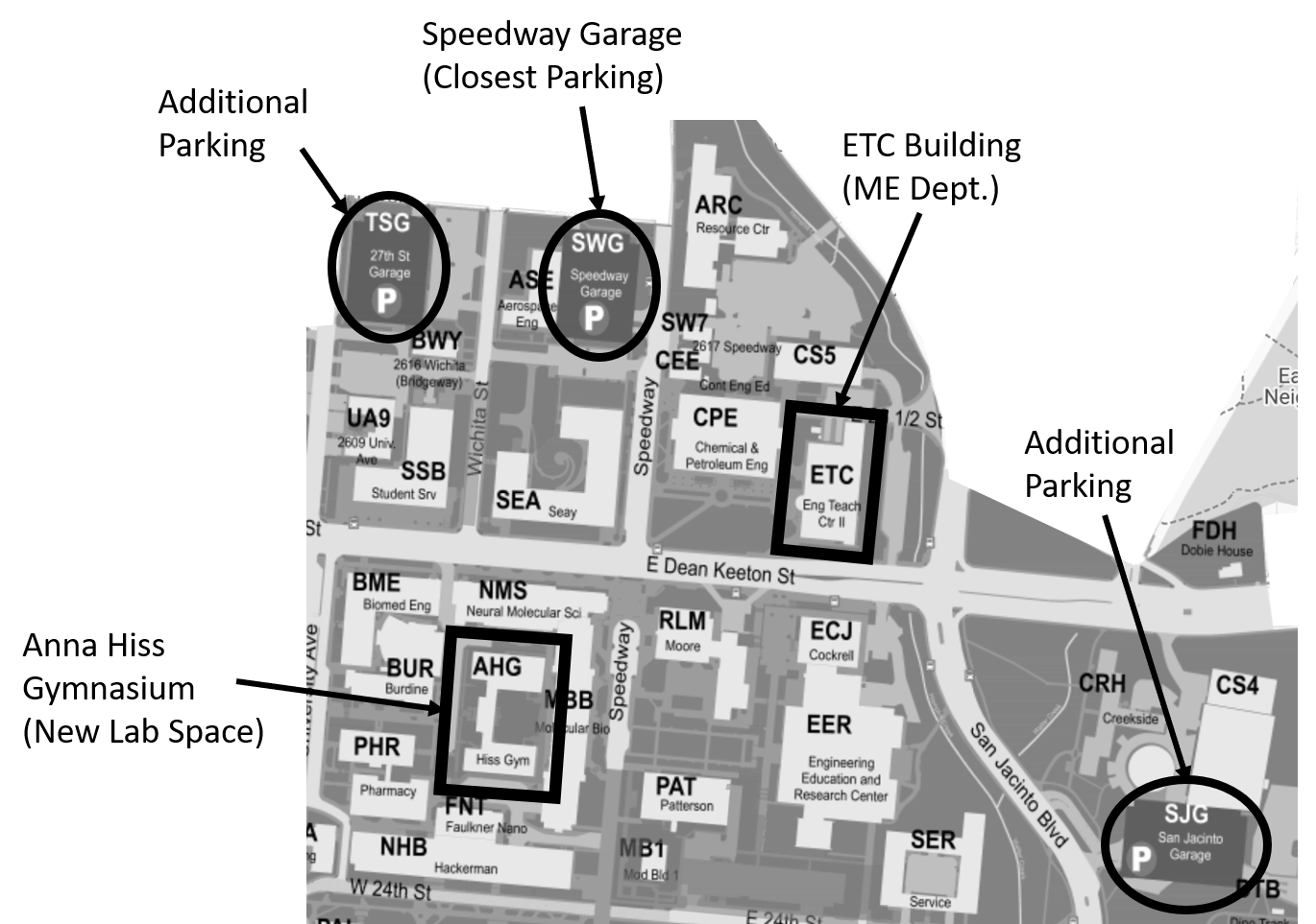 Map of UT campus
